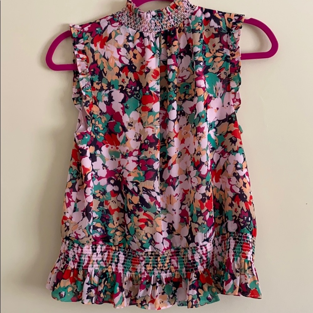 NWOT - J. Crew Sleeveless Mock neck Smocked Top - Picture 8 of 8
